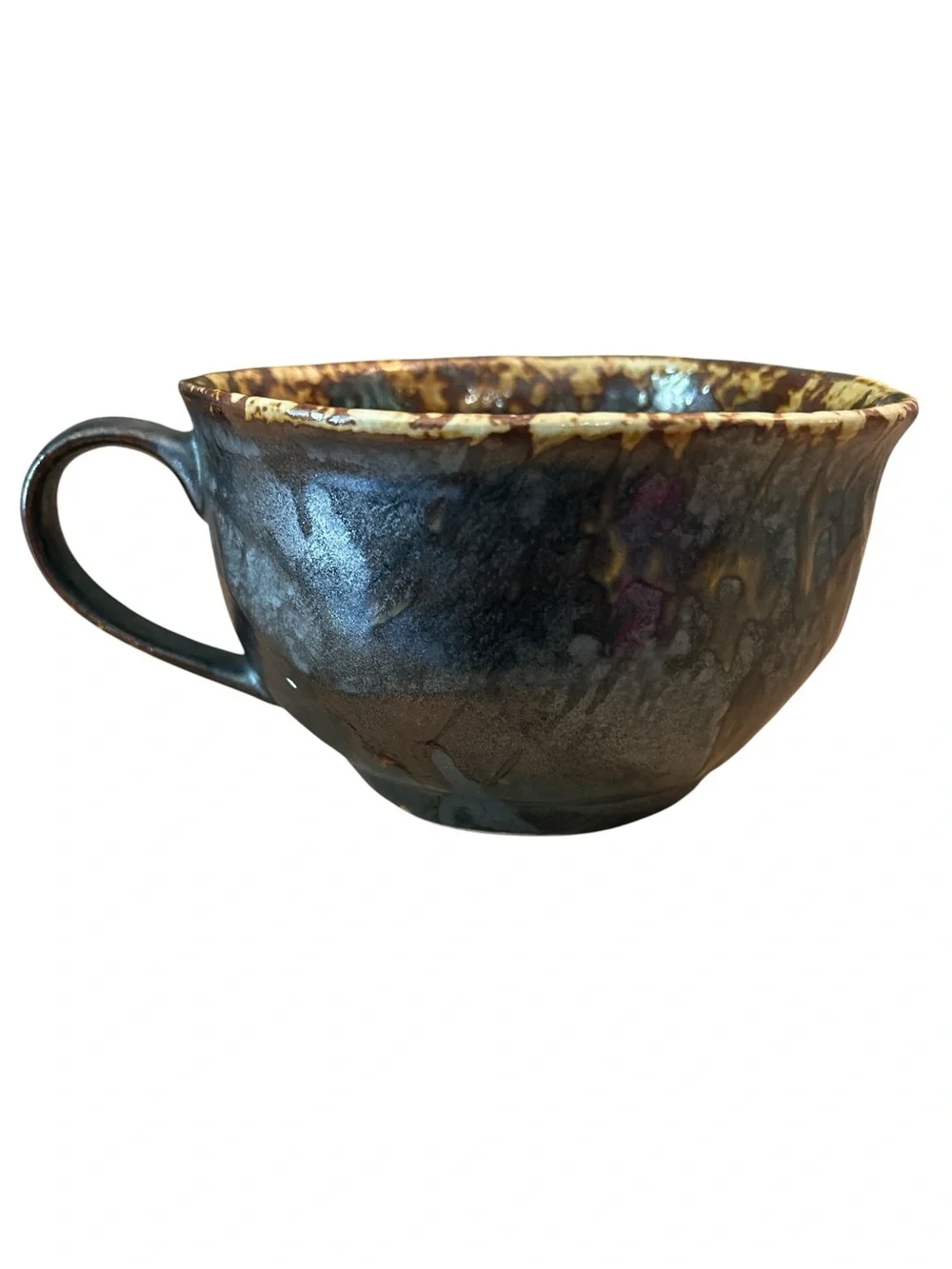 Vance Kitira Large Soup Bowl Rustic Pottery Mug with Handle Made in Thailand